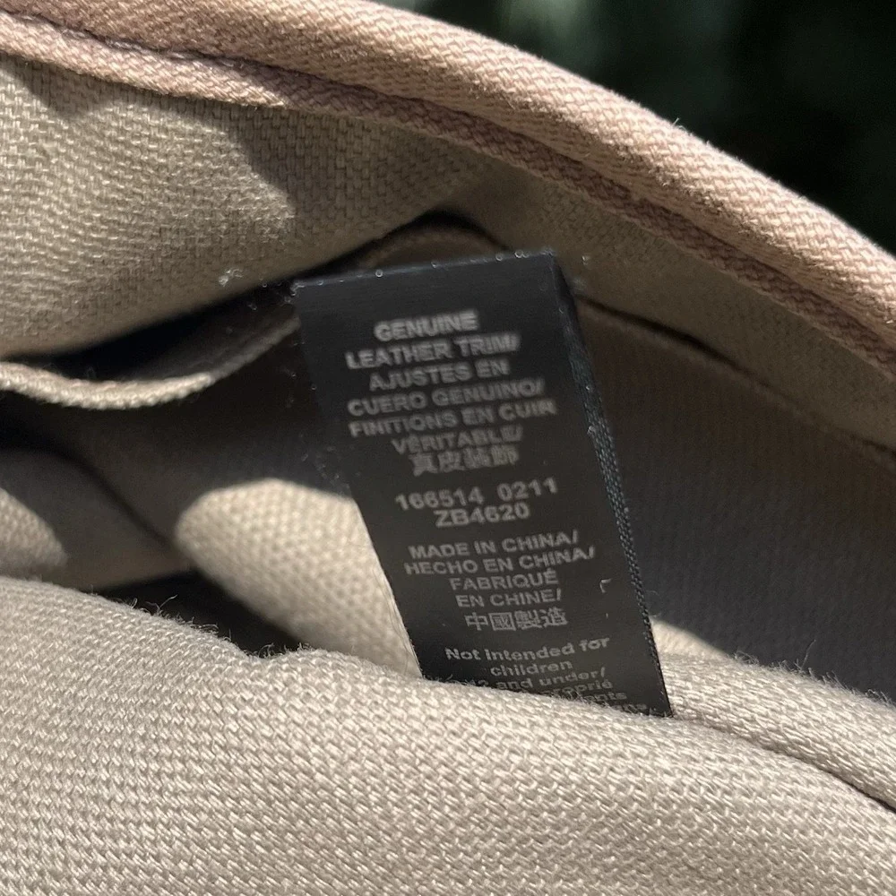Fossil VRI II Messenger Bag Fabric Flap Tan Top Handle Purse Key Charm Hangtag